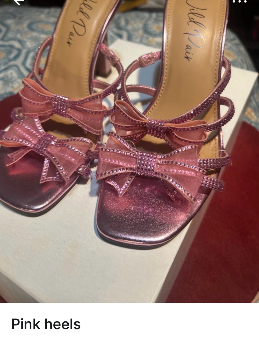 Pink Bow Strappy Heels